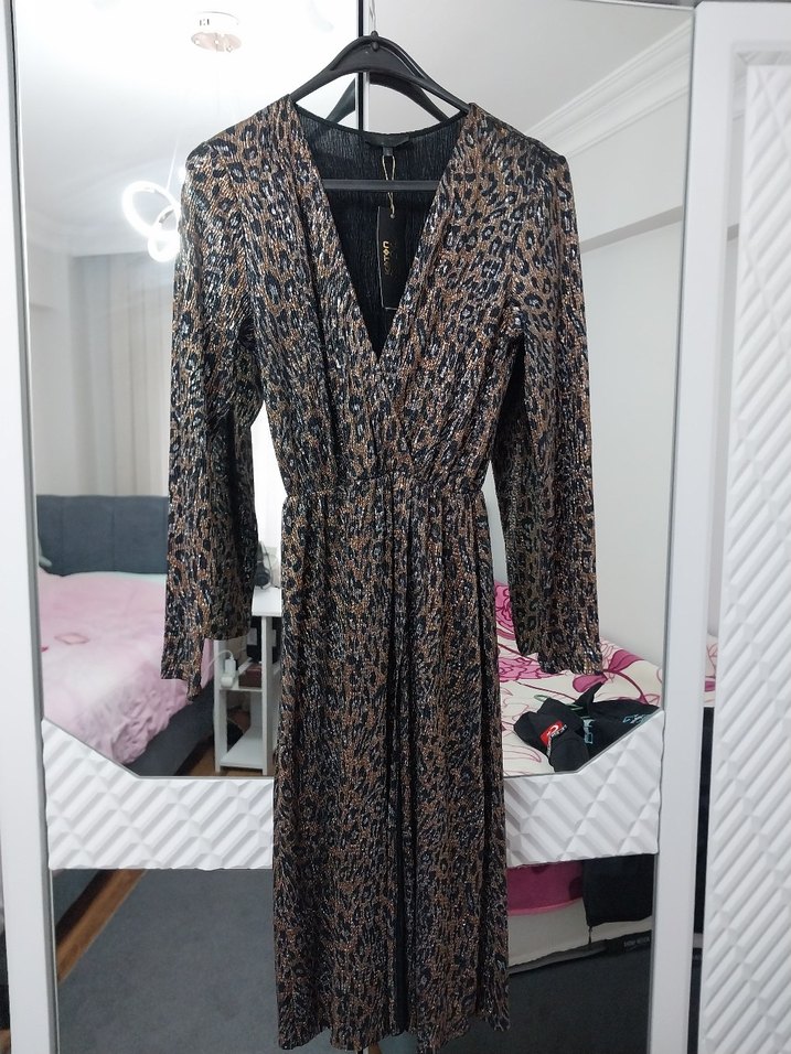 Koton leopar desenli elbise - Görsel 2