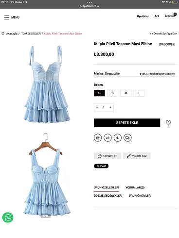 Deep atelier mavi tasarım elbise mezuniyet özel gün düğün acill