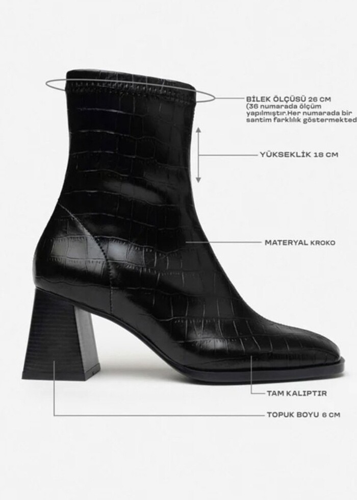 Küt burunlu topuklu bot  - Görsel 3