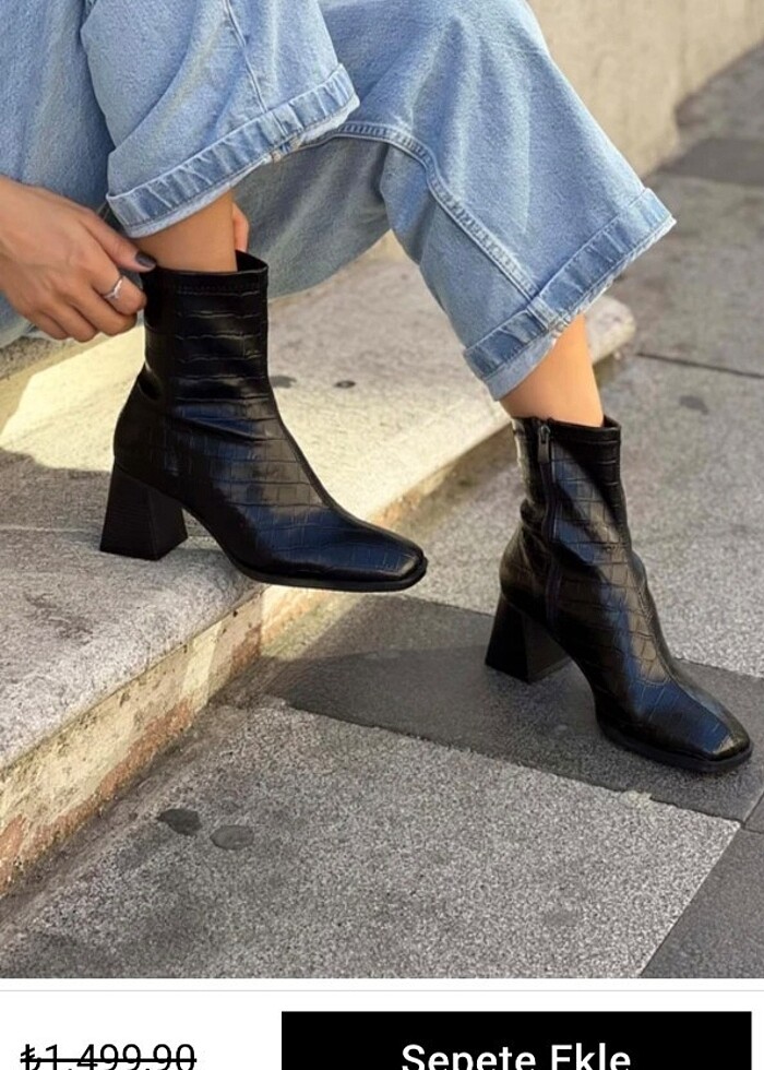 Küt burunlu topuklu bot  - Görsel 5