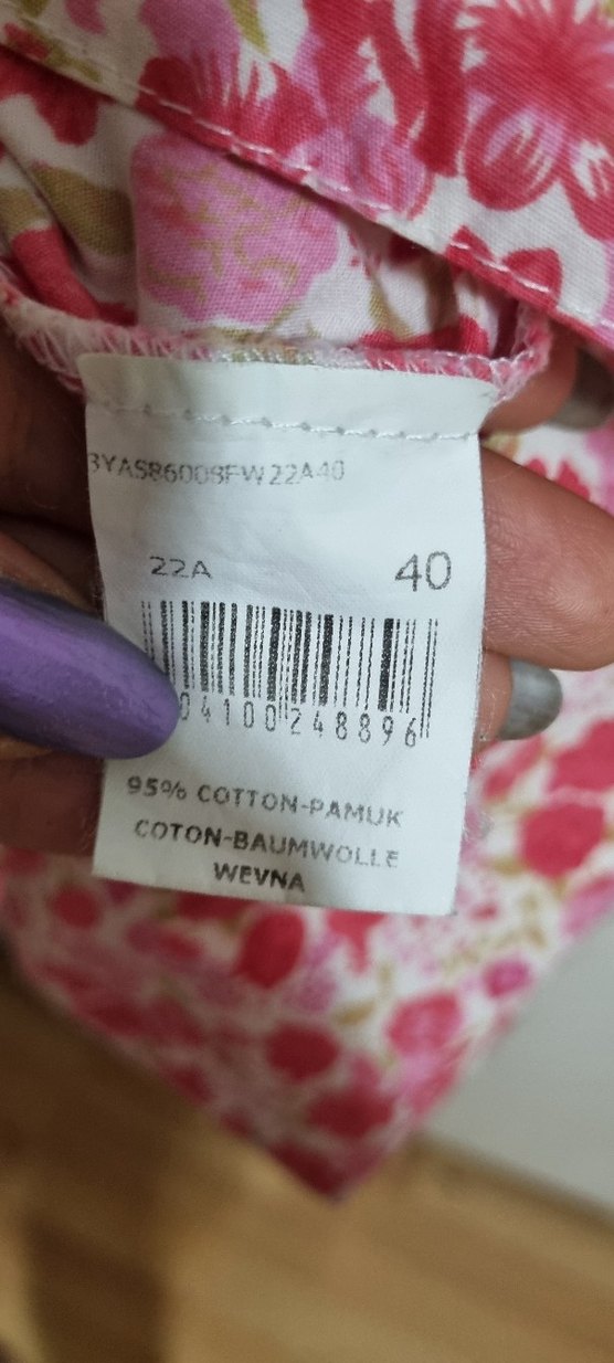 Pembe Çiçek Desenli coton Midi Elbise - Görsel 3