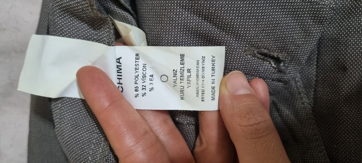 Gri Kadın Kumaş Pantolon, Kemerli, Normal Boy - Görsel 4