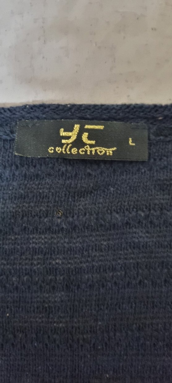 Düğmeli Kolsuz Mavi örme yelek - Görsel 3