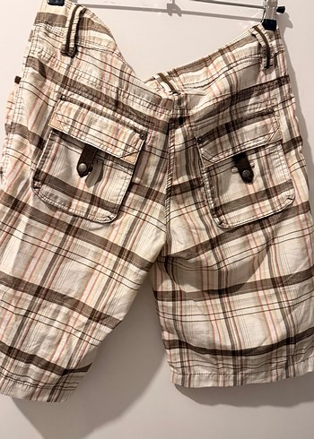 Kadın Ekoseli Kısa Bermuda Şort - Görsel 3
