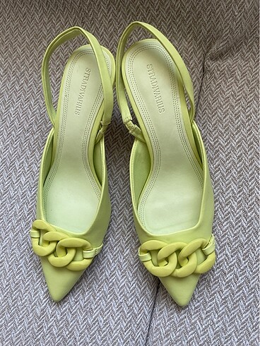 38 Beden yeşil Renk Mini topuklu ayakkabı