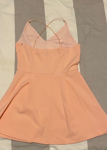 Somon V Yaka Çapraz Askılı Midi Kadın elbise - Görsel 2