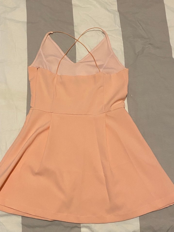 Somon V Yaka Çapraz Askılı Midi Kadın elbise - Görsel 2