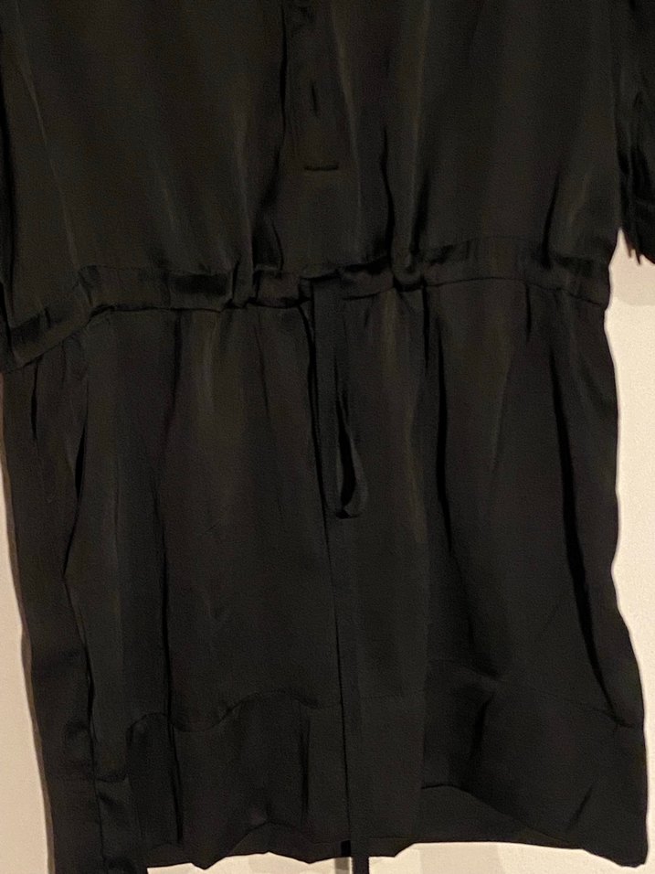 Mango Siyah Saten Bağlamalı Kadın Elbise - Görsel 3