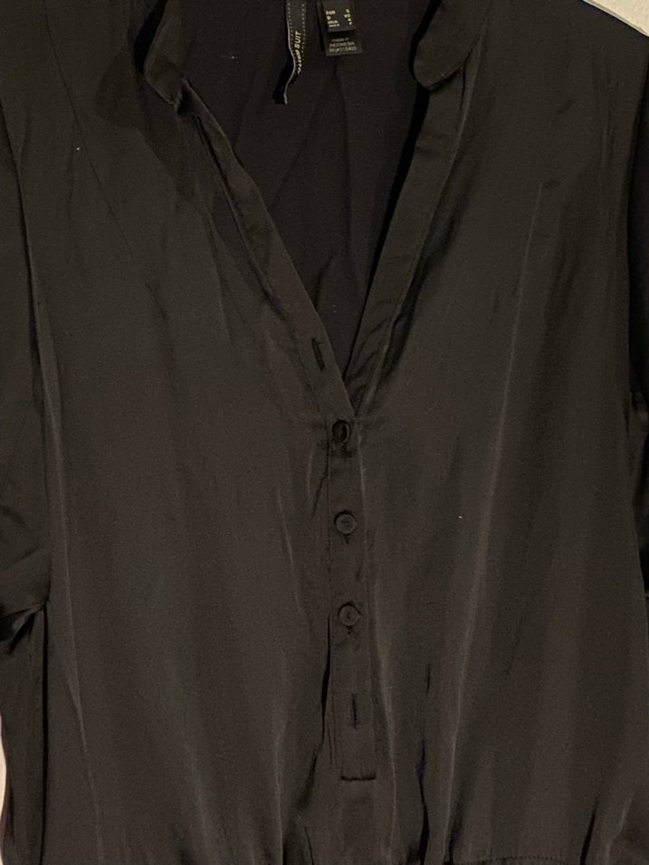 Mango Siyah Saten Bağlamalı Kadın Elbise - Görsel 2