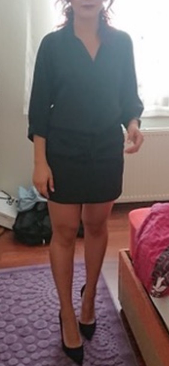 Mango Siyah Saten Bağlamalı Kadın Elbise - Görsel 4