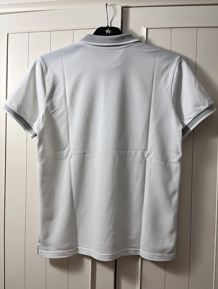 Erkek Beyaz Polo Yaka Kısa Kollu Tişört - Görsel 2