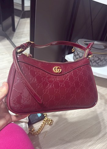 Bordo Parlak Deri Kadın Çanta - Görsel 2