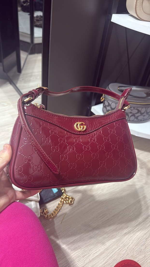 Bordo Parlak Deri Kadın Çanta - Görsel 2