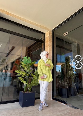 Armine Kadın Loose Fit Midi Tunik, Uzun Kollu, Yüksek Yaka