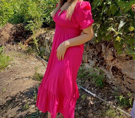 pembe günlük elbise