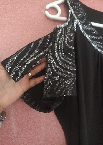 Siyah abiye Bluz - Görsel 4