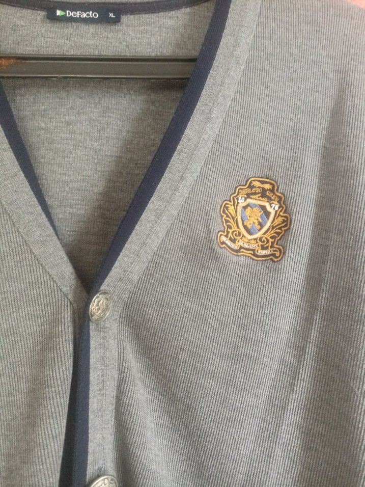 Gri Düğmeli erkek Hırka - Görsel 3