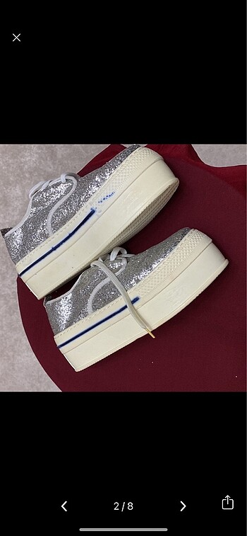 38 Beden gri Renk PEMBE POTİN SNEAKER &84