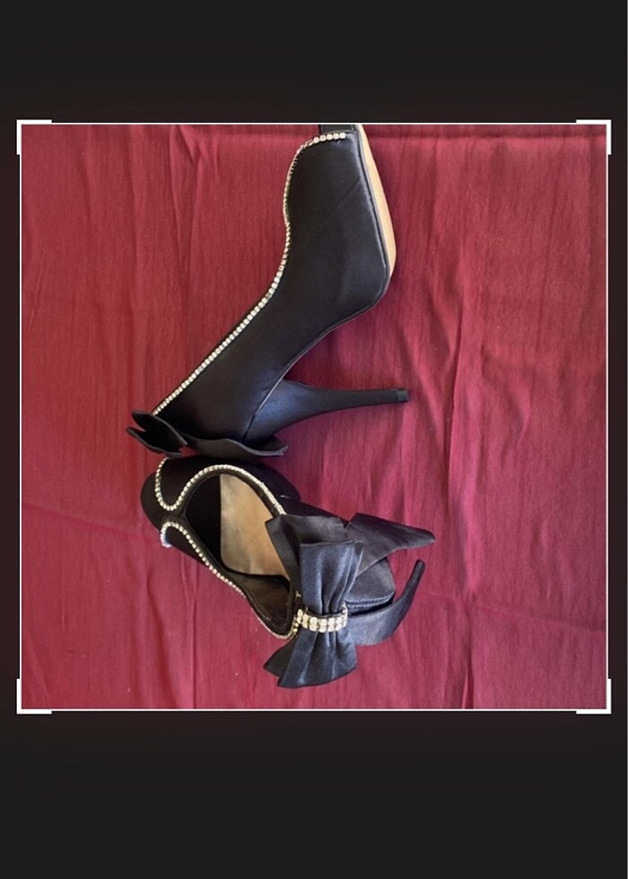 İSSİMO SATEN TAŞLİ PLATFORM TOPUKLU ABİYE&21 - Görsel 4