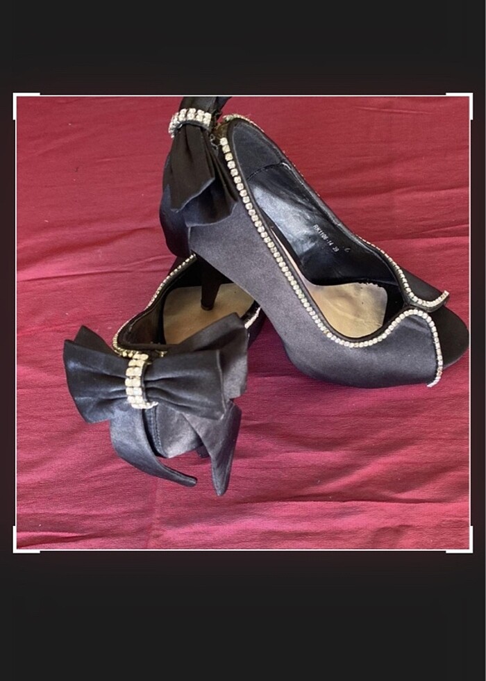 İSSİMO SATEN TAŞLİ PLATFORM TOPUKLU ABİYE&21 - Görsel 5