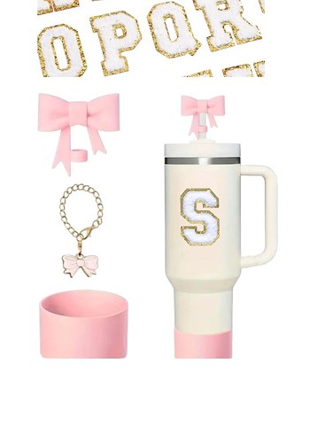 Pembe Pastel Kupa ve Aksesuar Seti