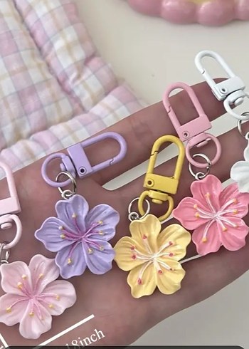 Pastel Renkli Bohem Çiçekli Anahtarlık