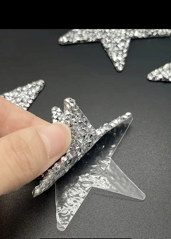 Gri Parlak Yıldız yapiskanlli yama