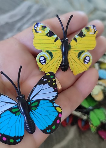 Beden Renkli Kelebekli Plastik Saç Tokası