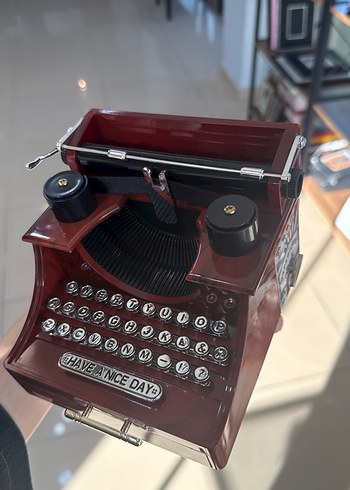 Bordo Retro Daktilo Tasarımlı Klavye - Görsel 5