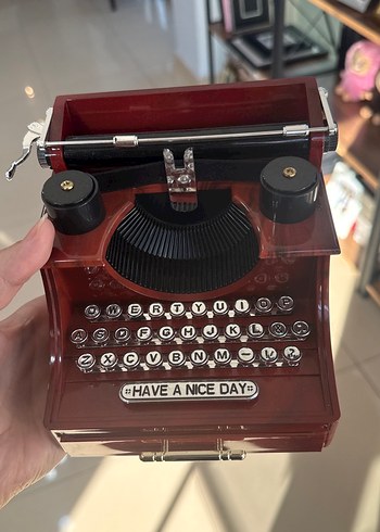 Bordo Retro Daktilo Tasarımlı Klavye - Görsel 2