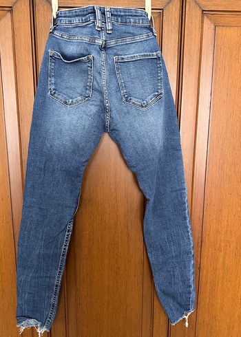 Kadın Mavi Denim  Kot Pantolon - Görsel 5