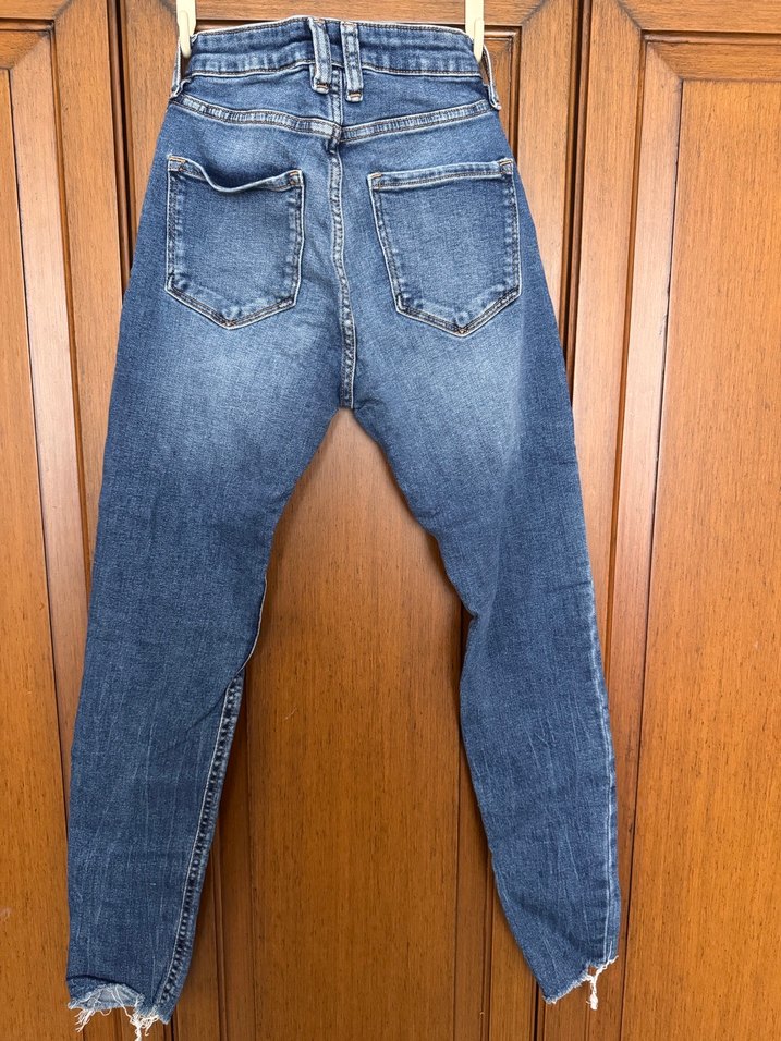 Kadın Mavi Denim  Kot Pantolon - Görsel 5