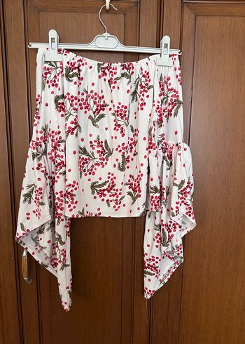 Desenli kruvaze yaka ve kayık yaka Kadın Bluzler - Görsel 10