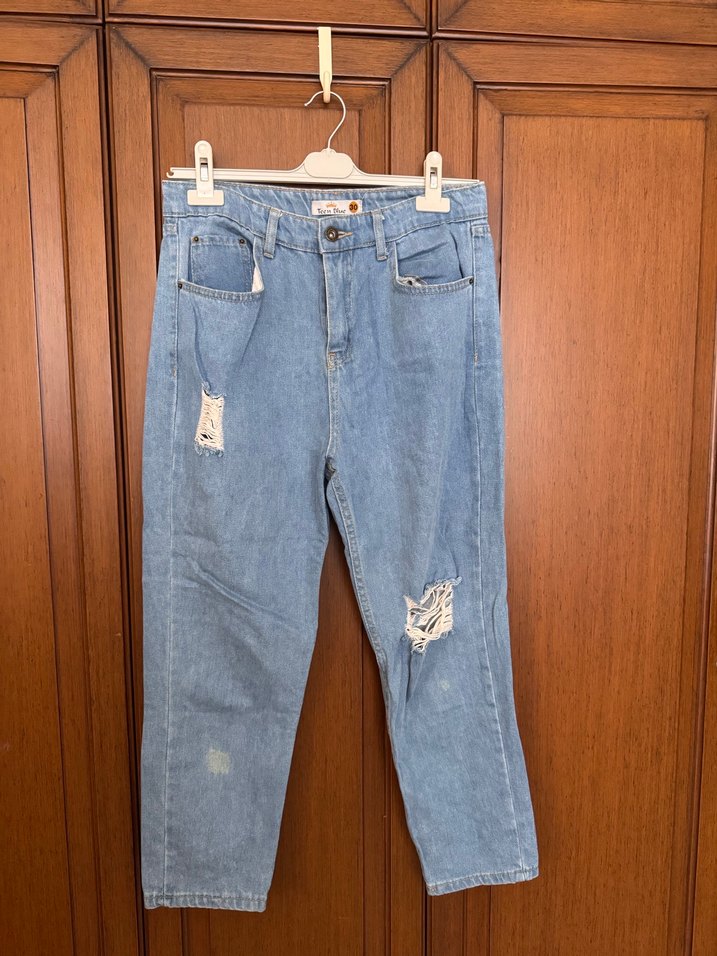 Mavi Rahat Kesim Kadın Kot Pantolon - Görsel 2