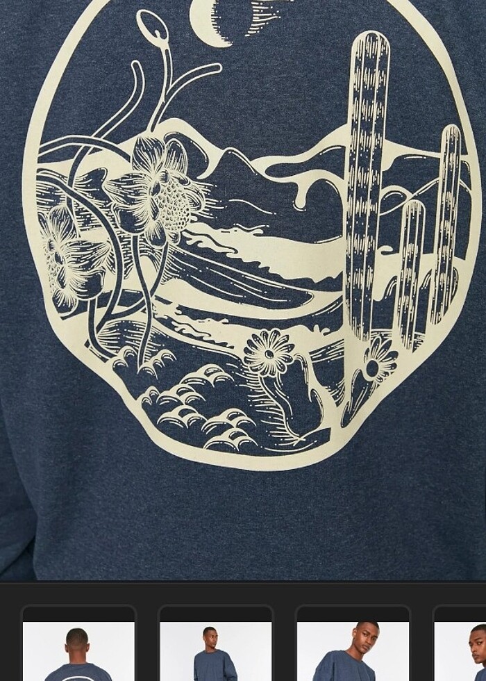 Trendyolman Erkek lacivert oversize Sweatshirt - Görsel 4