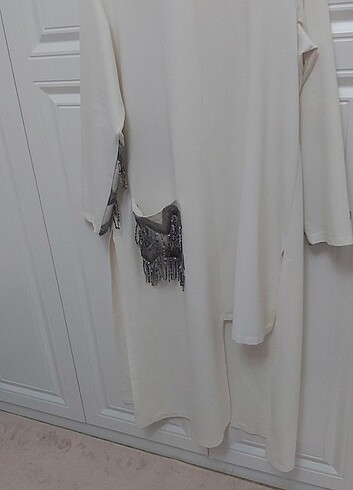 Ekru büyük beden tunik - Görsel 8