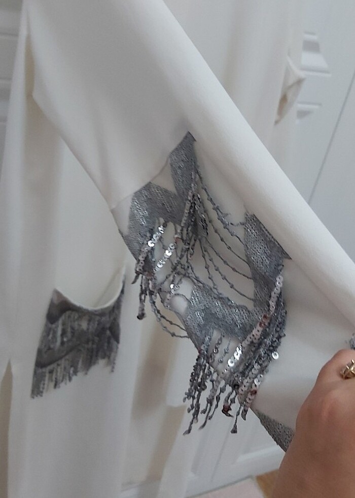 Ekru büyük beden tunik - Görsel 3