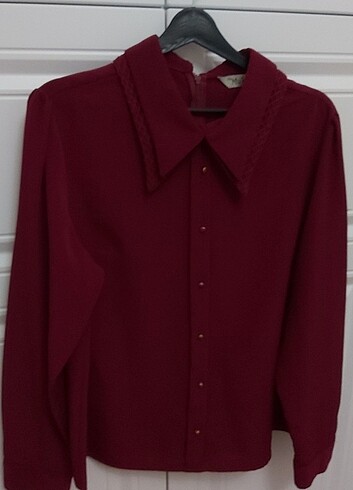 Vişne rengi bluz - Görsel 2