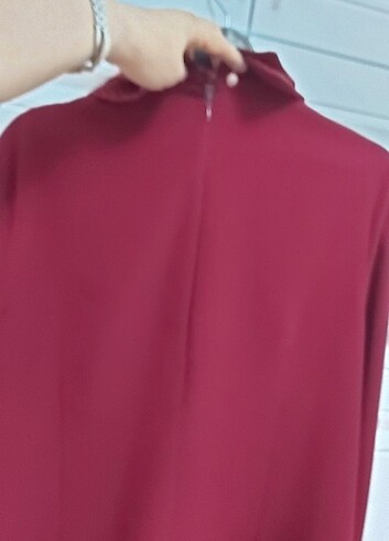 Vişne rengi bluz - Görsel 3