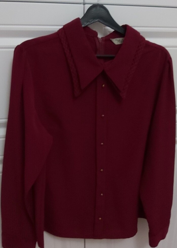 Vişne rengi bluz - Görsel 2