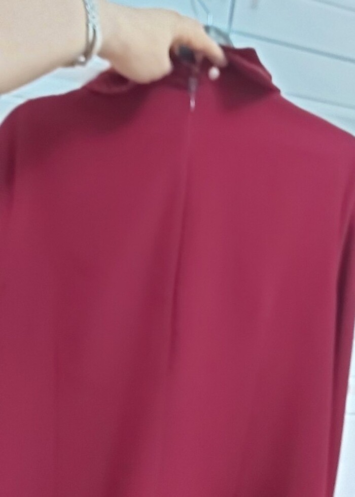 Vişne rengi bluz - Görsel 3