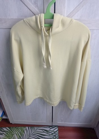 Kadın Sarı Kapüşonlu Sweatshirt - Görsel 3