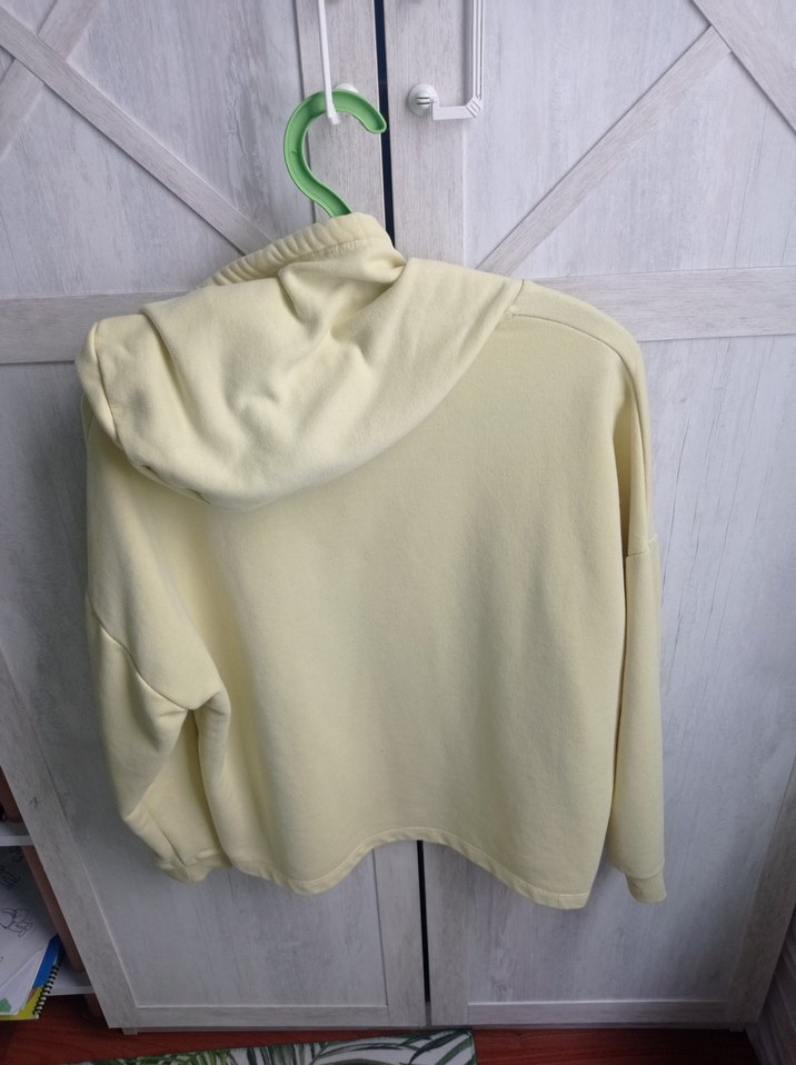 Kadın Sarı Kapüşonlu Sweatshirt - Görsel 2