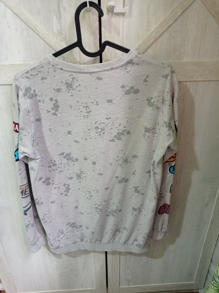 Erkek ÇocukGri Tie-Dye Pamuk Sweatshirt - Görsel 2