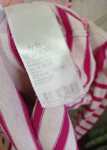 Kız Çocuk Renkli Çizgili Uzun Kollu Elbise - Görsel 4