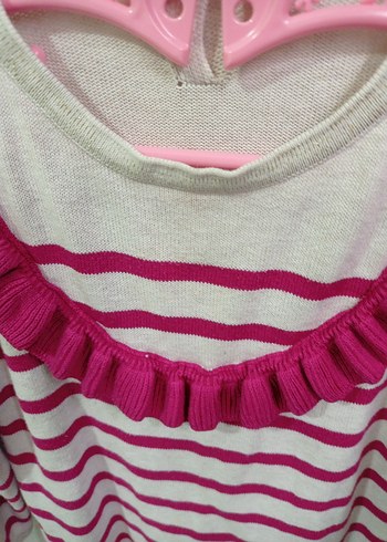 Kız Çocuk Renkli Çizgili Uzun Kollu Elbise - Görsel 3