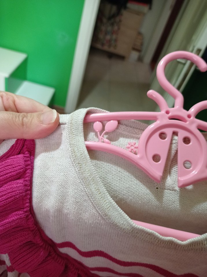 Kız Çocuk Renkli Çizgili Uzun Kollu Elbise - Görsel 5