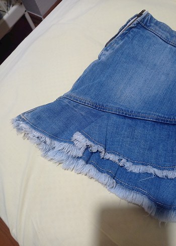 havalı kot etek - Görsel 2