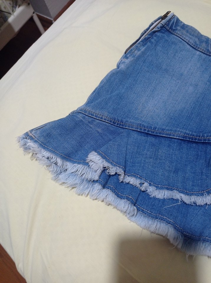 havalı kot etek - Görsel 2