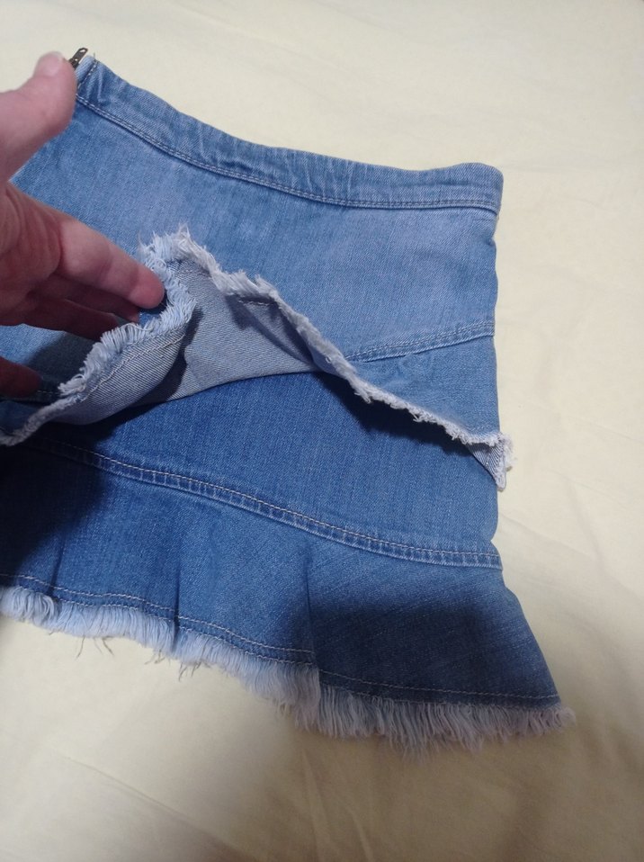 havalı kot etek - Görsel 5